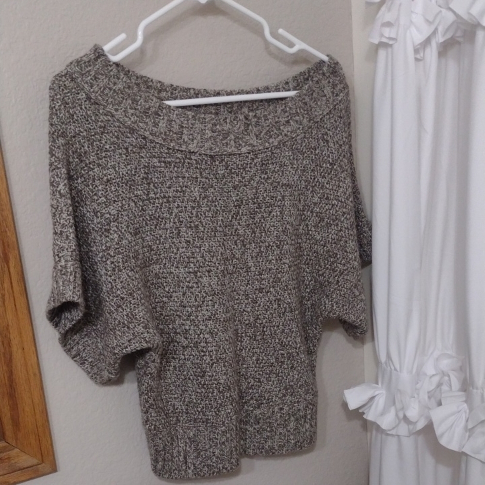 Charlotte Russe Brown Off-the-Shoulder Sweater